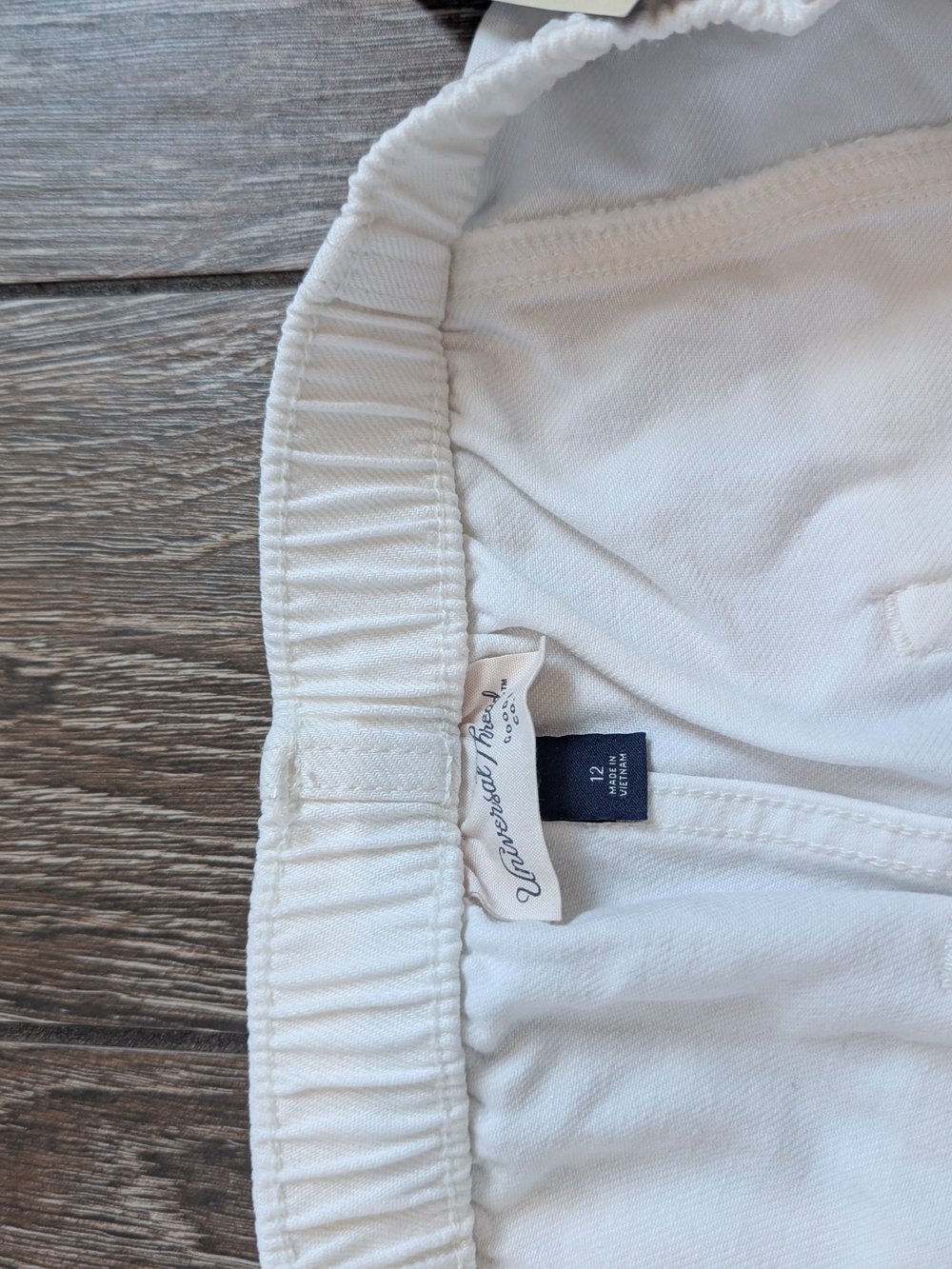 NWT White Pull On Utility Jeans Size 12 Universal Thread Quiet Luxury Coastal - Picture 2 of 10